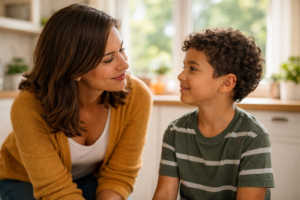 Gentle morning conversation - Manners Matter Now teach kids to listen