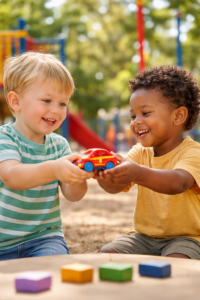 Sharing a toy car together - Manners Matter Now Teaching Kids To Share